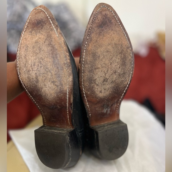 Black Leather Cowboy Boots - Picture 9 of 11